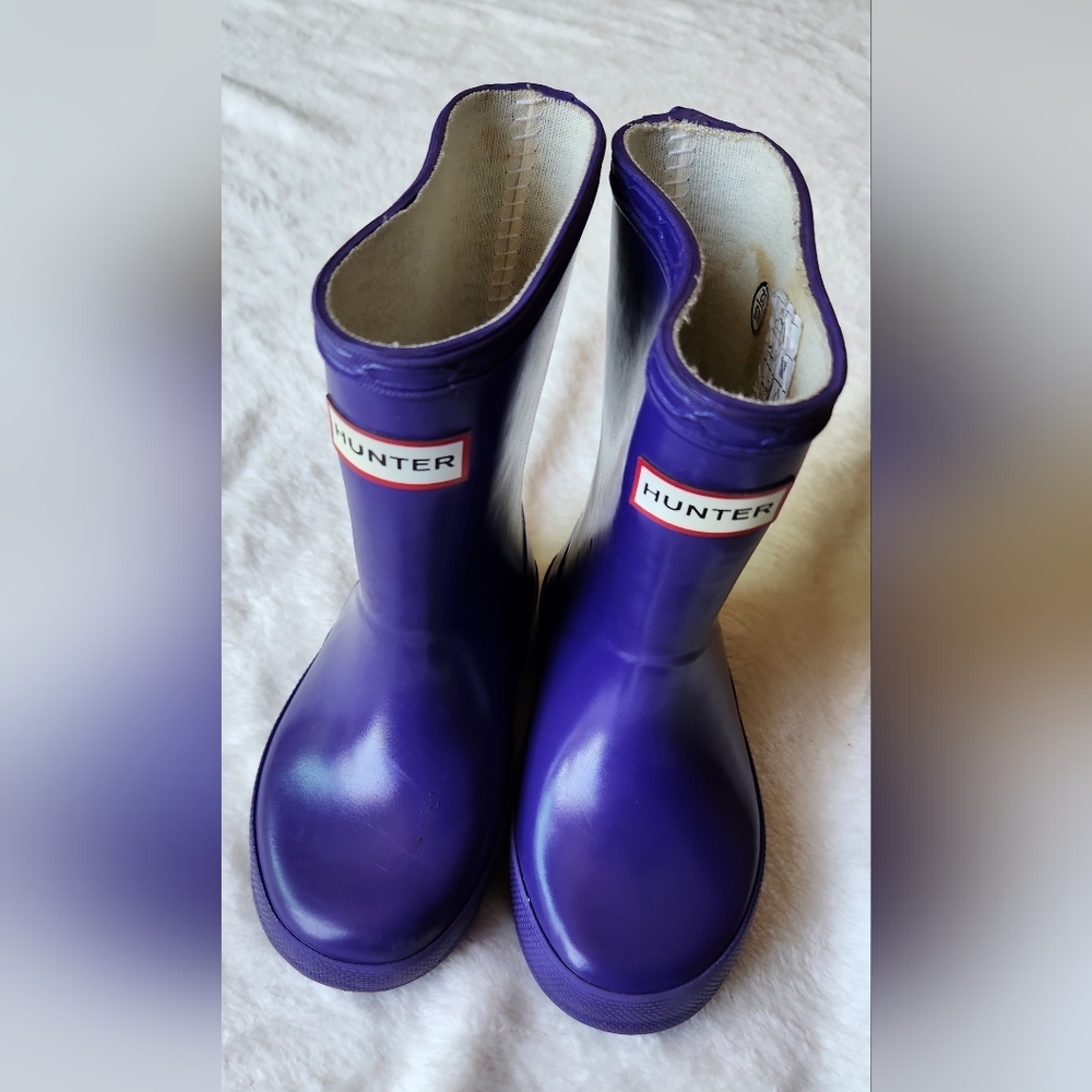 Hunter Purple Rain & Snow Boots Glossy Finish